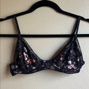 Floral Wired Bra with Clasp Backing